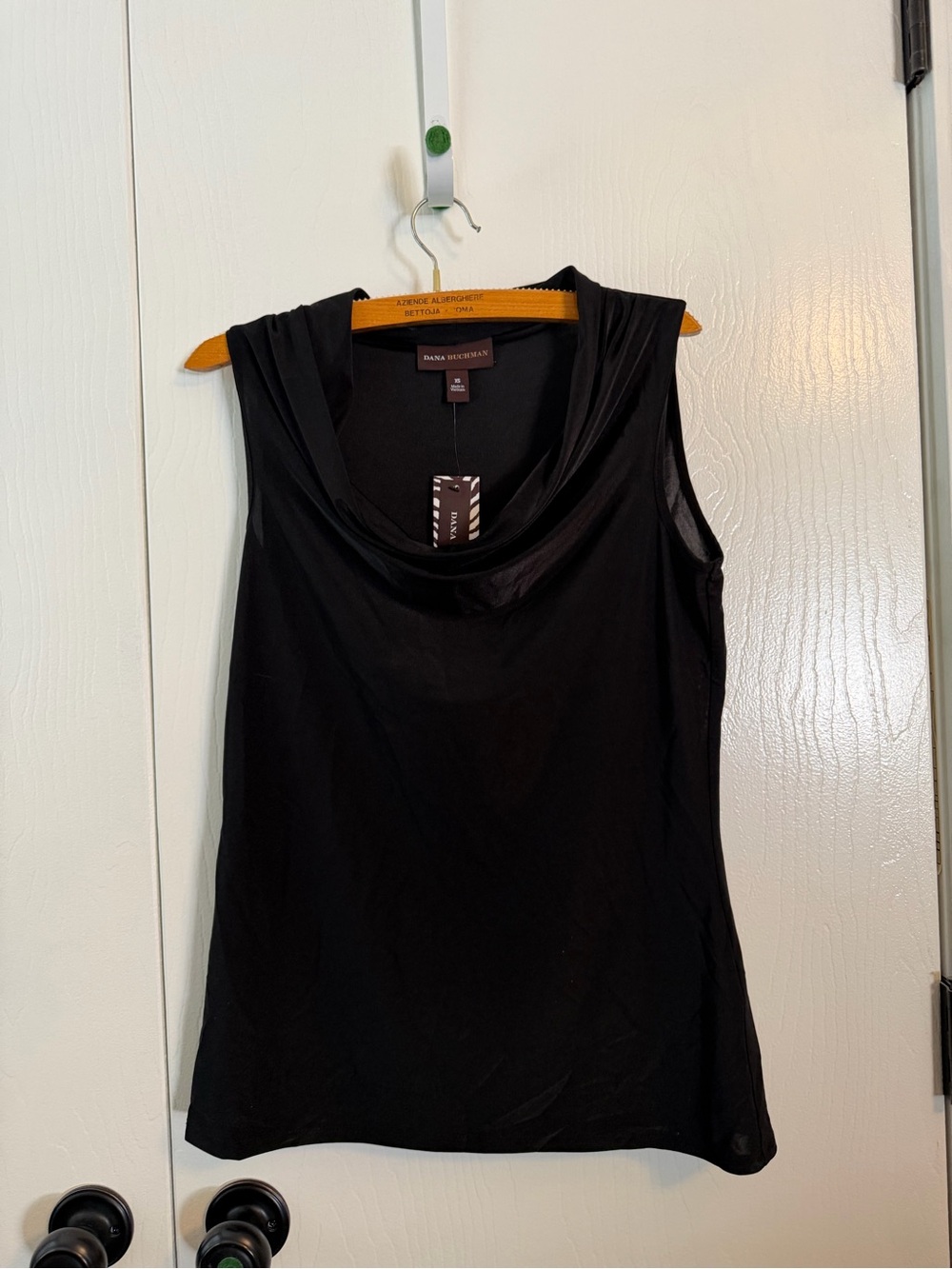 Dana Buchman Black Draped Cowl Neck Sleeveless Top
